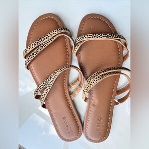 J.Crew Leopard Print Brown Sandals